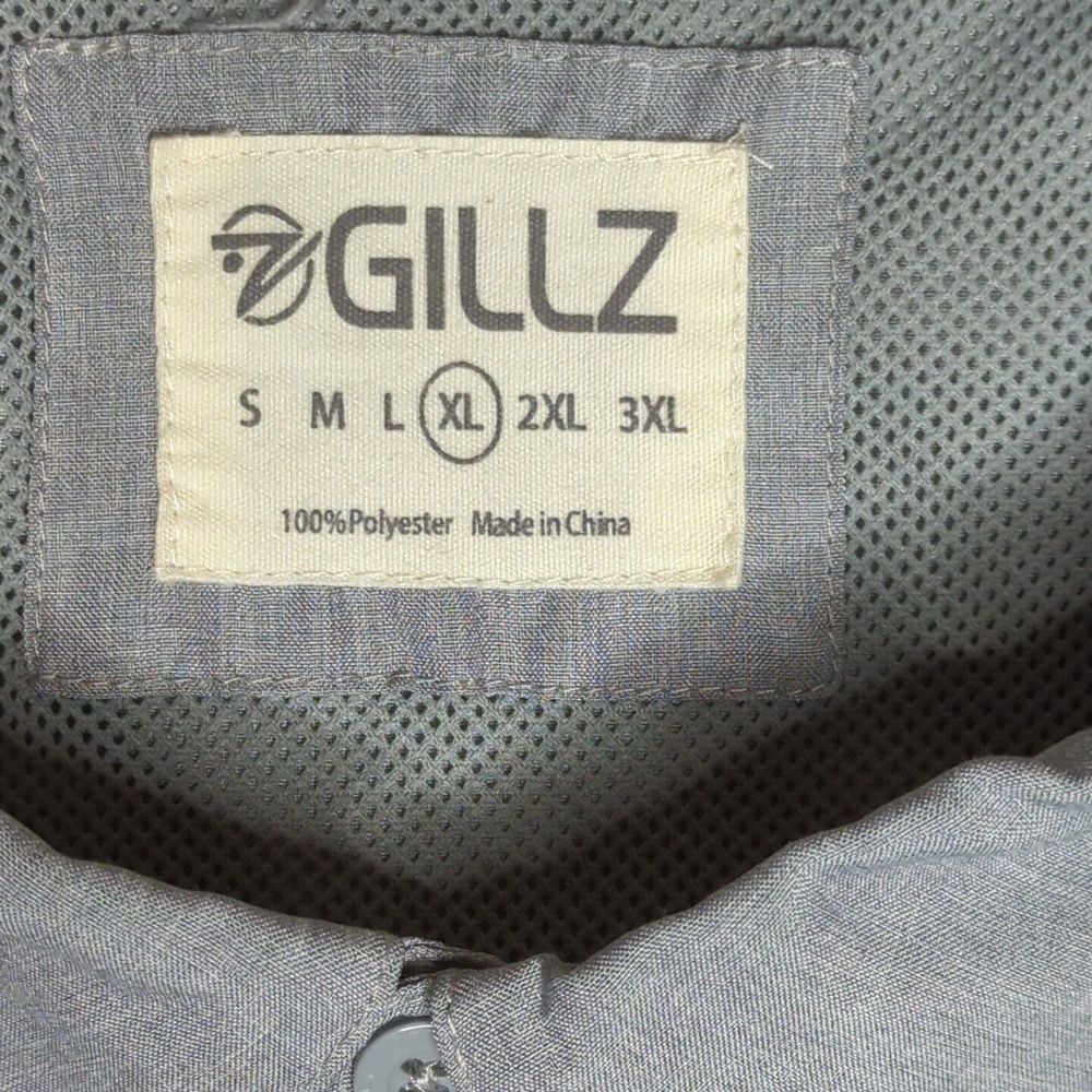 Gillz Fishing Shirt Men's Gray Size XLarge Long Sleeve Button Up Vented Relaxed - Picture 11 of 15